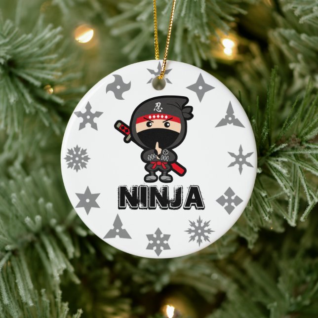 Ninja Boy Ceramic Ornament (Tree)