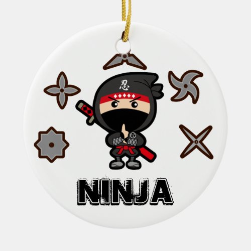 Ninja Boy Ceramic Ornament