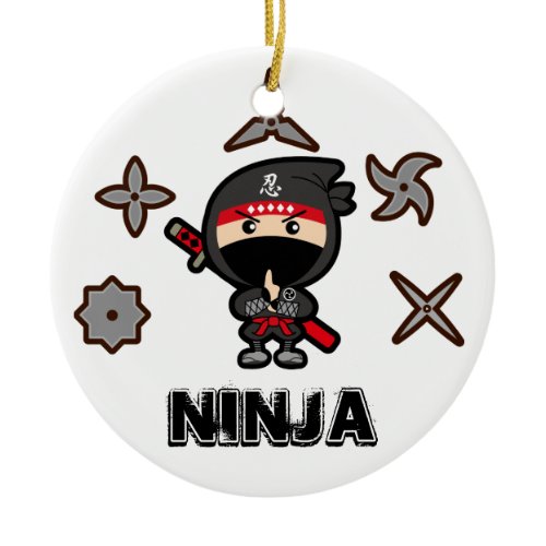 Ninja Boy Ceramic Ornament