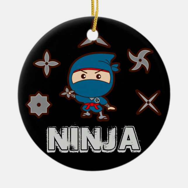 Ninja Boy Ceramic Ornament (Front)