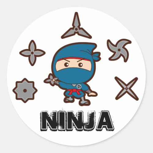 Ninja Boy Classic Round Sticker