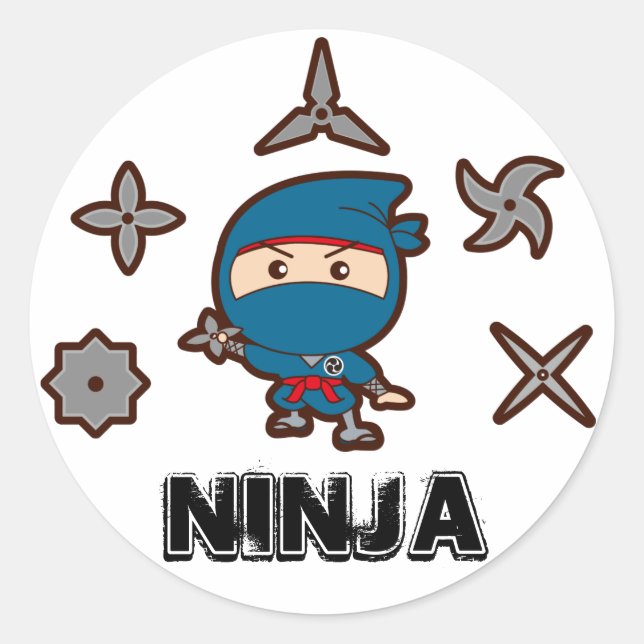 Ninja Boy Classic Round Sticker (Front)