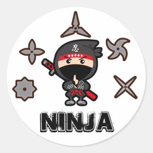 Ninja Boy Classic Round Sticker