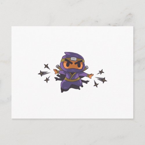 Ninja boy  cute ninja postcard