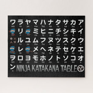 Ninja Boy Japanese Katakana Table Jigsaw Puzzle