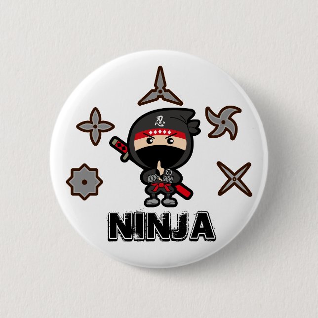 Ninja Boy Pinback Button (Front)