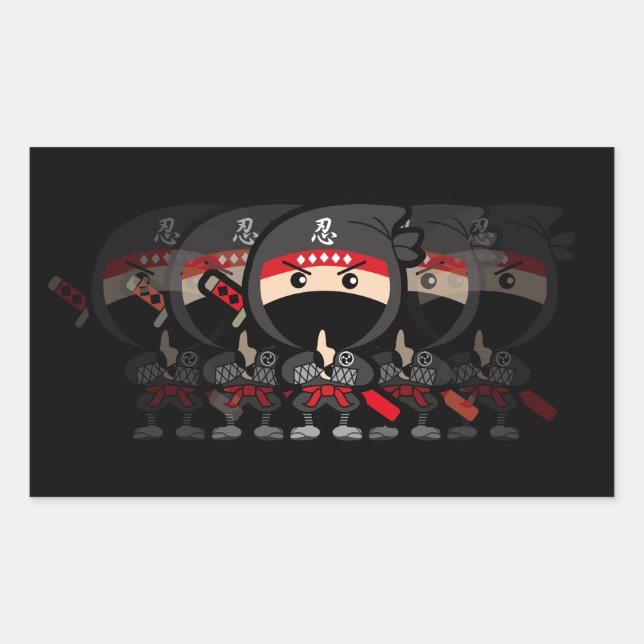 Ninja Boy Rectangular Sticker (Front)