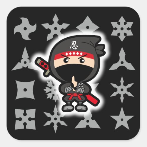 Ninja Boy Square Sticker