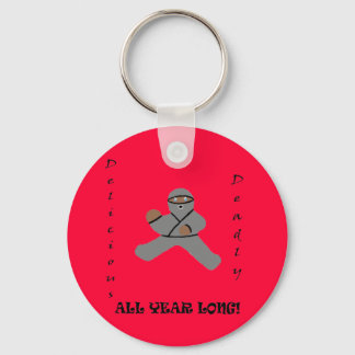 Ninja Bread Man Basic Button Keychain