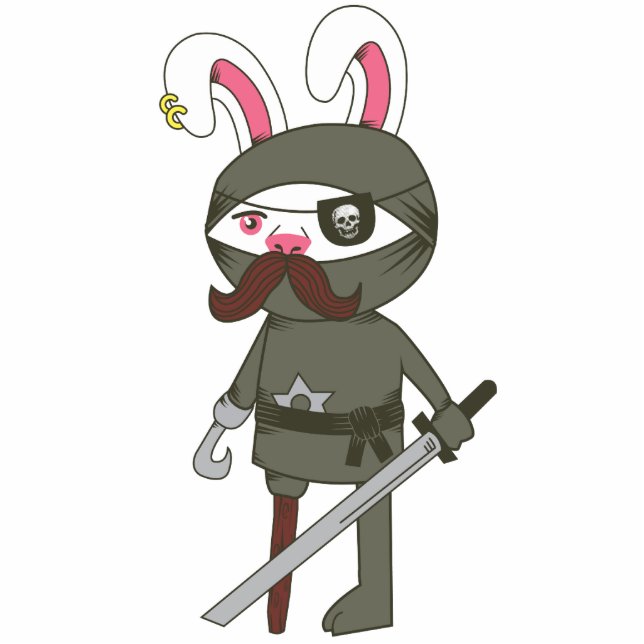 Ninja Bunny Cutout (Front)