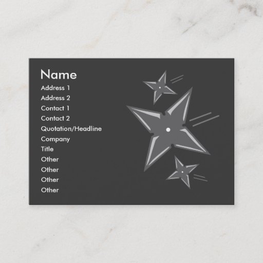 Customizable Ninja Business Cards