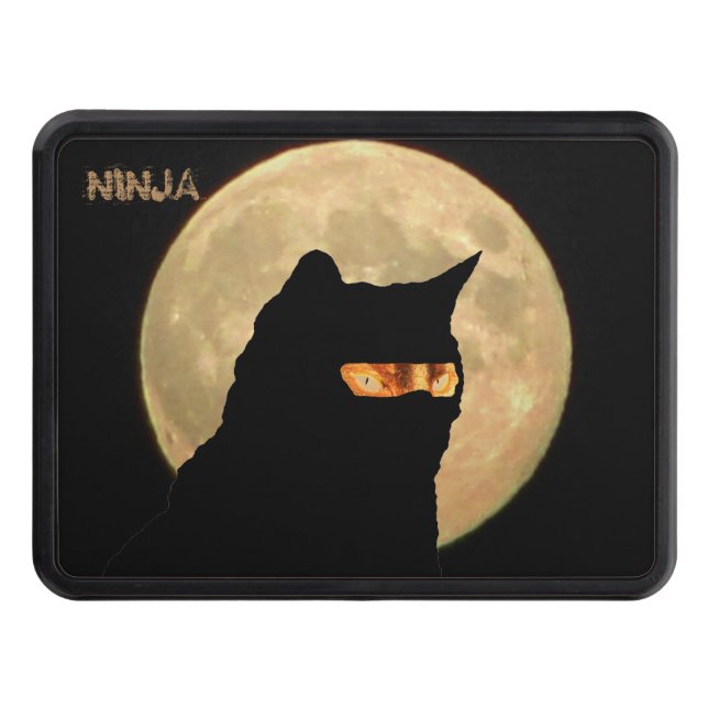 Ninja Cat and Full Moon Tow Hitch Cover (Front)
