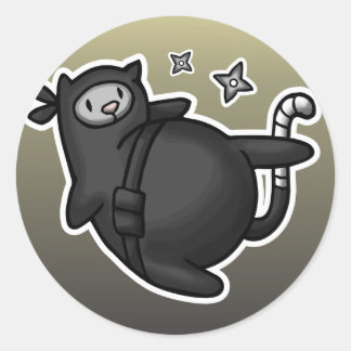 Ninja Cat Classic Round Sticker