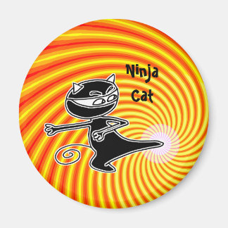 Ninja Cat Firekick Magnet