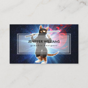 Ninja Cat in space. Business Card