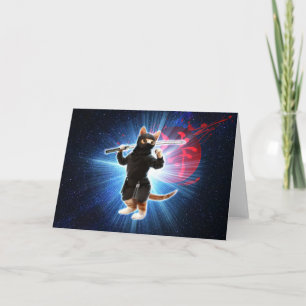 Ninja Cat in space.                                Card
