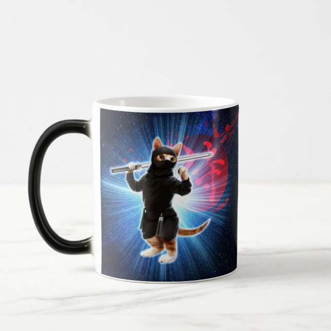Ninja Cat in space.                                Color Morph Mug (Left)