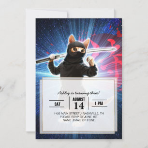 Ninja Cat in space. Invitation