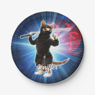 Ninja Cat in space.                                Paper Plates