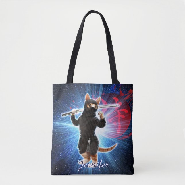 Ninja Cat in space.                                Tote Bag (Front)