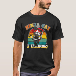 Ninja Cat In Training For Kids Cute Toddler Ninka T-Shirt
