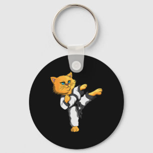 Ninja Cat Karate Martial Arts Taekwondo Cat Owner Keychain