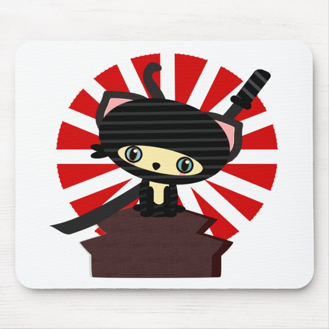 ninja cat kawaii mouse pad (Front)