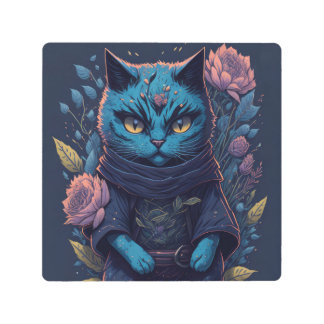 Ninja Cat Metal Wall Art