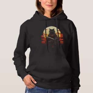 Ninja Cat Samurai Sword Meow Warrior Hoodie