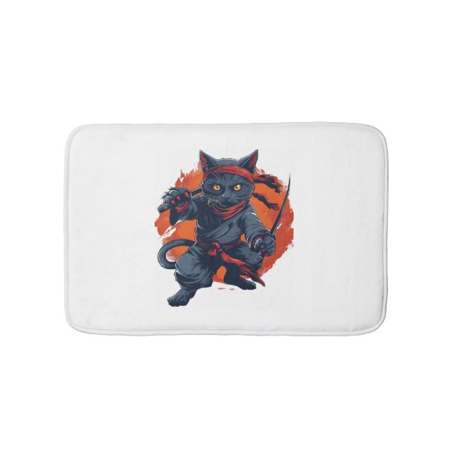 Ninja Cat Stealth Bath Mat (Front)