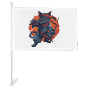 Ninja Cat Stealth Car Flag