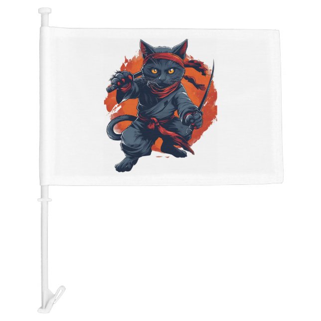 Ninja Cat Stealth Car Flag (Front)