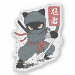 Ninja cat sticker
