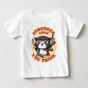 Ninja Cat Stronger Than You Think Baby T-Shirt