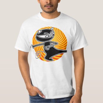 Ninja Cat T-shirt by HeadBees at Zazzle