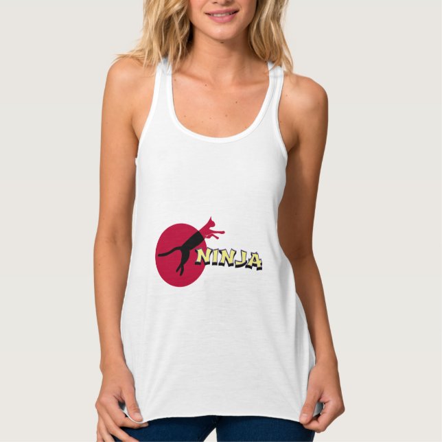 Ninja Cat T-Shirt Tank Top (Front)