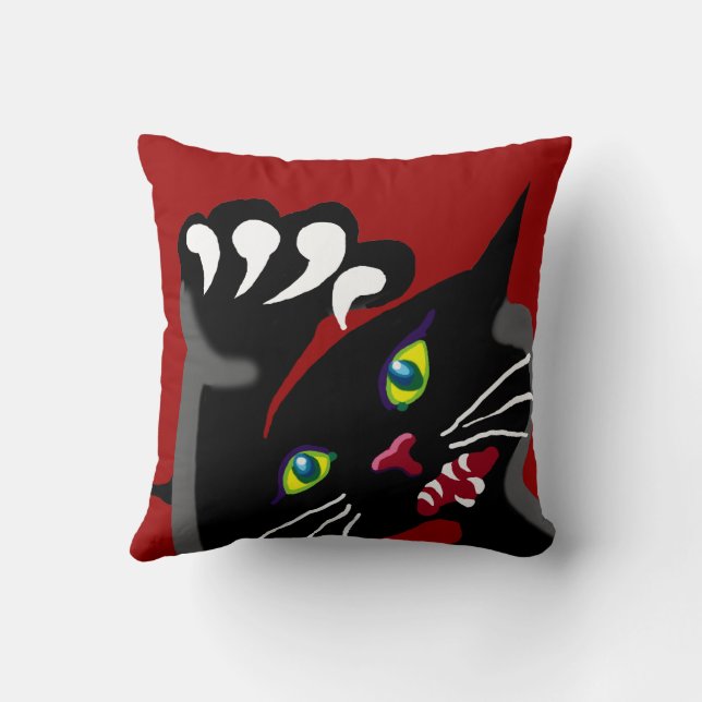 Ninja cat throw pillow (Back)