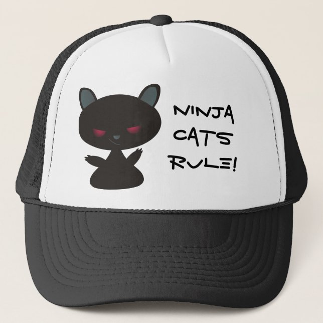 Ninja Cats Rule! Trucker Hat (Front)