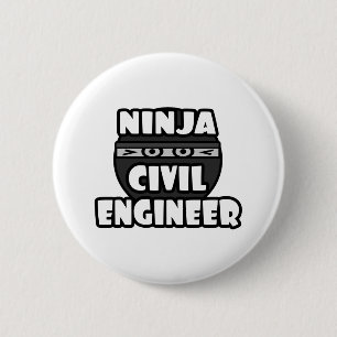 Ninja Civil Engineer Pinback Button