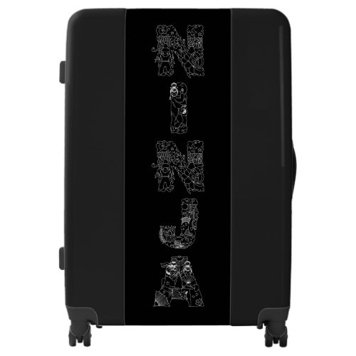 Ninja Classy White Text On Black Luggage