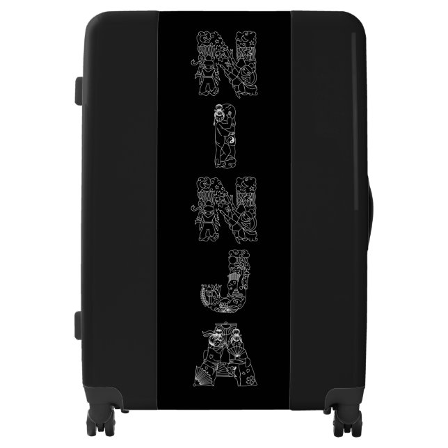 Ninja Classy White Text On Black Luggage (Front)