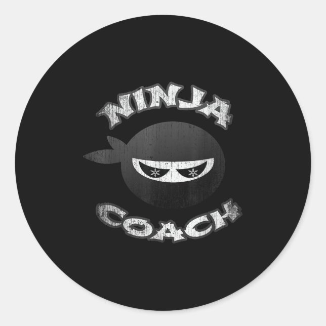 Ninja Coach Multitasking Team Trainer Speaker Gym  Classic Round Sticker (Front)