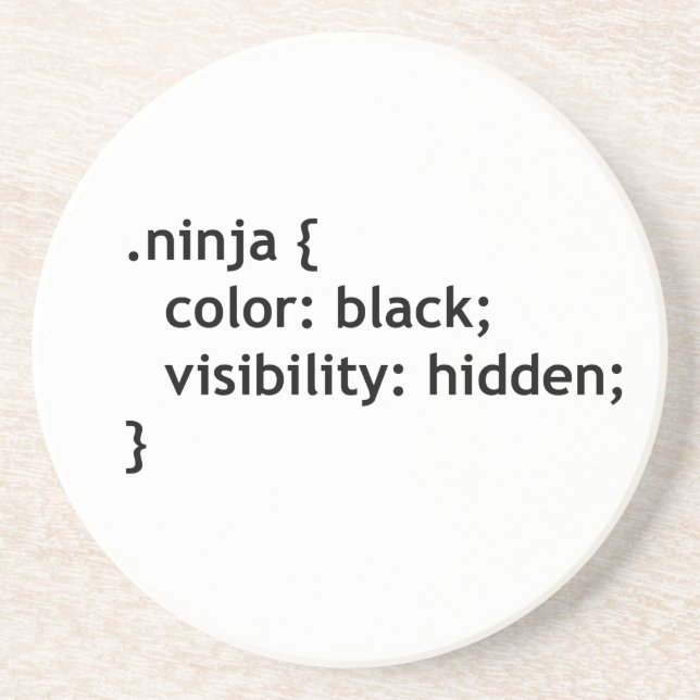 ninja code, script sandstone coaster (Front)