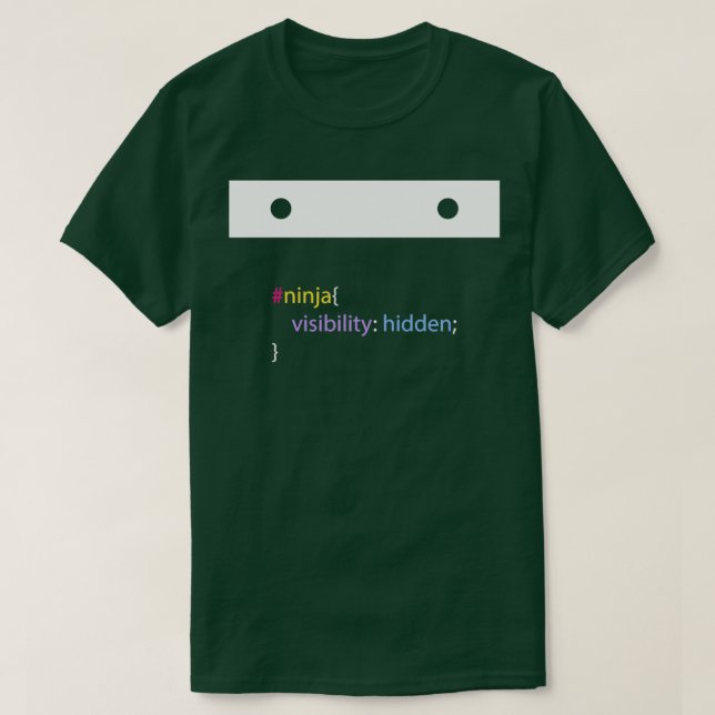 Ninja CSS Funny Programming Jokes Dark Color T-Shirt (Design Front)