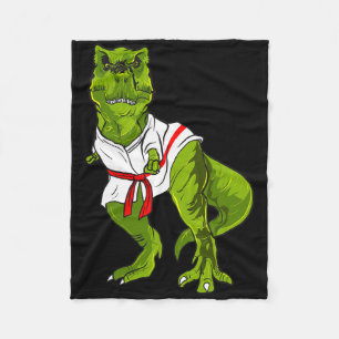 Ninja Dinosaur Martial Arts Funny Judo Karate Dino Fleece Blanket