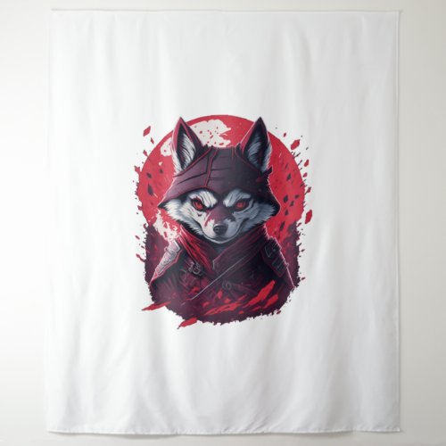 Ninja dog nice t_shirt AI design Tapestry