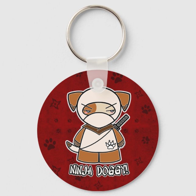 Ninja Doggy! In Red Keychain (Front)