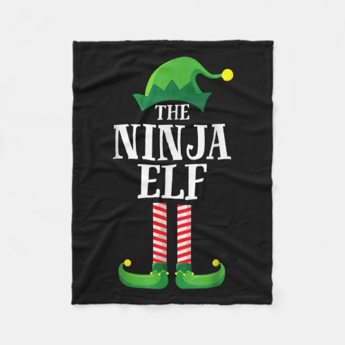 Ninja Elf Matching Family Group Christmas Party Pa Fleece Blanket