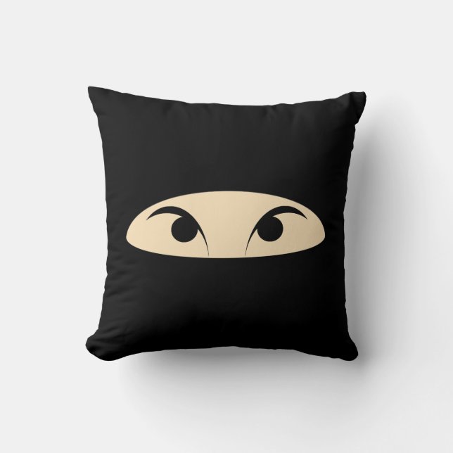 Ninja Face Throw Pillow (Front)