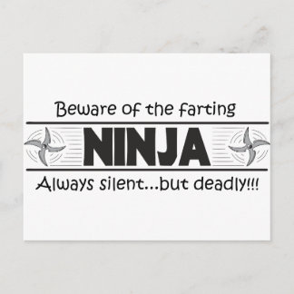 ninja fart postcard